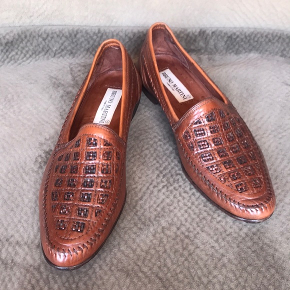 Bruno Martinu Other - Bruno Martini handmade Italian leather woven slip